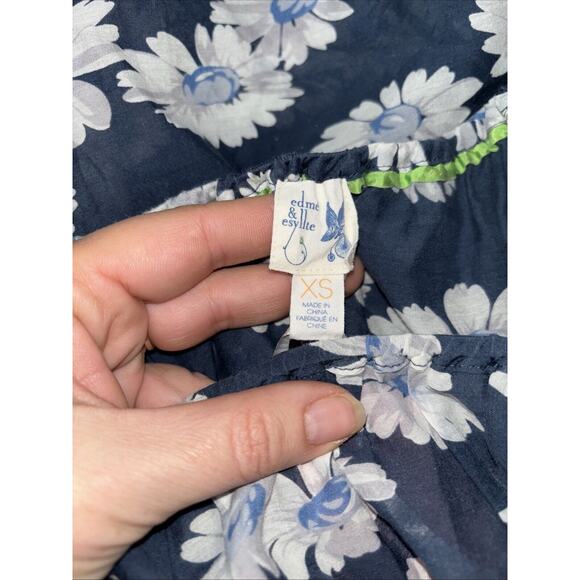 Anthropologie Edme & Esyllte Cotton/Silk Blend 3/4 Sleeve Top Size XS - Picture 7 of 8